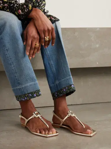 Roger Vivier Viv By The Sea Metallic Leather Sandals | Thumbnail 2 Roger Vivier Viv By The Sea Metallic Leather Sandals | Thumbnail 2