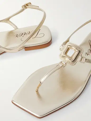 Roger Vivier Viv By The Sea Metallic Leather Sandals | Thumbnail 4 Roger Vivier Viv By The Sea Metallic Leather Sandals | Thumbnail 4