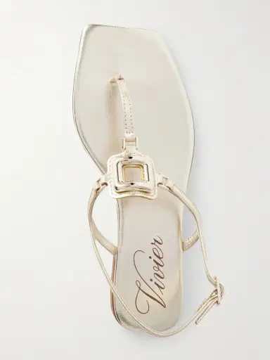 Roger Vivier Viv By The Sea Metallic Leather Sandals | Thumbnail 5 Roger Vivier Viv By The Sea Metallic Leather Sandals | Thumbnail 5