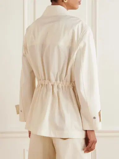Bottega Veneta Leather-trimmed Cotton-twill Jacket | Thumbnail 3 Bottega Veneta Leather-trimmed Cotton-twill Jacket | Thumbnail 3