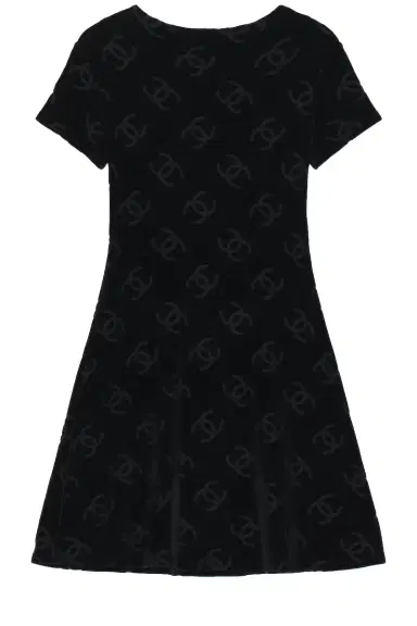 Chanel Chanel Velour CC Dress | Thumbnail 2 Chanel Chanel Velour CC Dress | Thumbnail 2