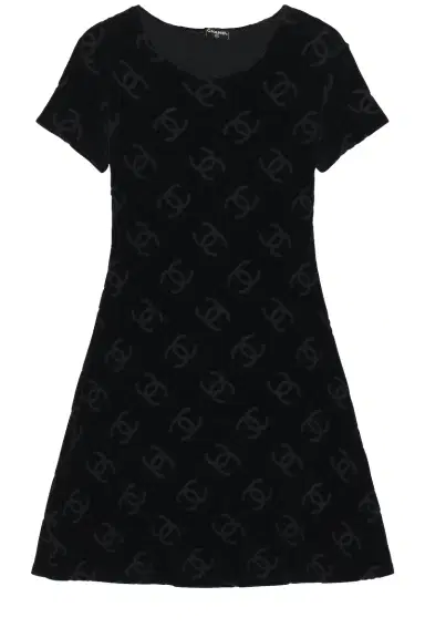 Chanel Chanel Velour CC Dress | Thumbnail 1 Chanel Chanel Velour CC Dress | Thumbnail 1