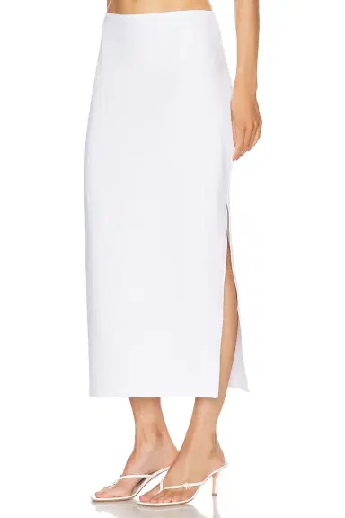 Norma Kamali Side Slit Midcalf Skirt | Thumbnail 3 Norma Kamali Side Slit Midcalf Skirt | Thumbnail 3