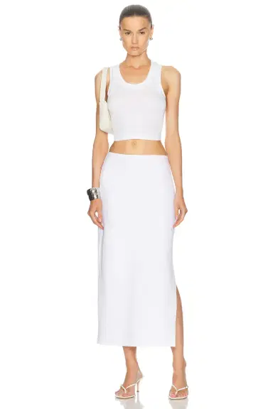 Norma Kamali Side Slit Midcalf Skirt | Thumbnail 5 Norma Kamali Side Slit Midcalf Skirt | Thumbnail 5