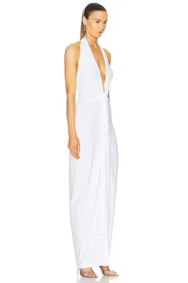 Norma Kamali Tie Front Halter Gown | Thumbnail 2 Norma Kamali Tie Front Halter Gown | Thumbnail 2