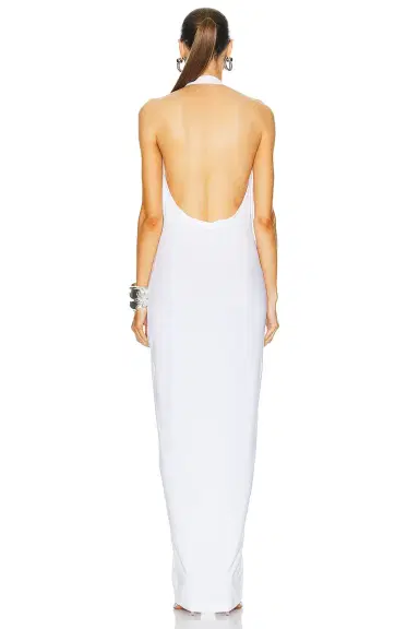 Norma Kamali Tie Front Halter Gown | Thumbnail 3 Norma Kamali Tie Front Halter Gown | Thumbnail 3