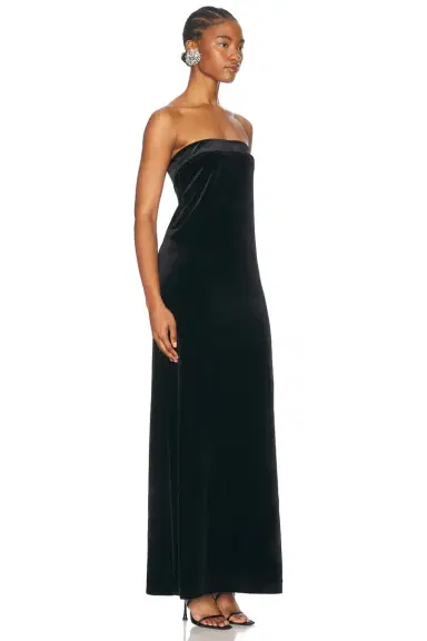 Norma Kamali Strapless Tailored Side Slit Gown | Thumbnail 3 Norma Kamali Strapless Tailored Side Slit Gown | Thumbnail 3