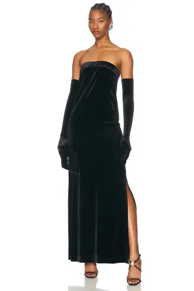 Norma Kamali Strapless Tailored Side Slit Gown | Thumbnail 6 Norma Kamali Strapless Tailored Side Slit Gown | Thumbnail 6