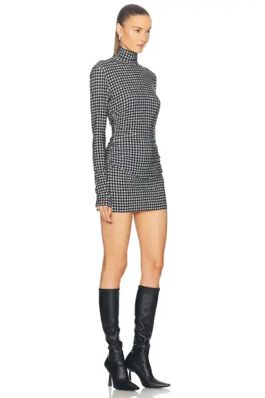Norma Kamali Long Sleeve Turtleneck Pickleball Dress | Thumbnail 2 Norma Kamali Long Sleeve Turtleneck Pickleball Dress | Thumbnail 2