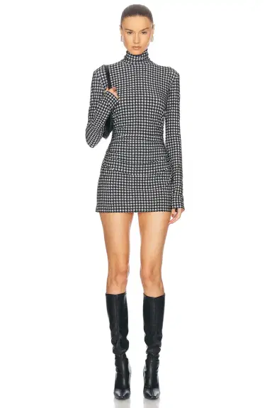 Norma Kamali Long Sleeve Turtleneck Pickleball Dress | Thumbnail 1 Norma Kamali Long Sleeve Turtleneck Pickleball Dress | Thumbnail 1