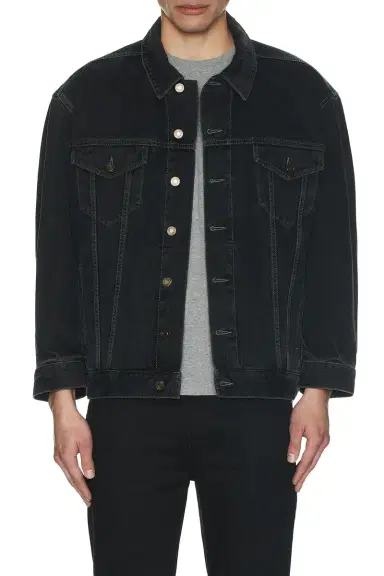 Saint Laurent Egg Shape Denim Jacket | Thumbnail 1 Saint Laurent Egg Shape Denim Jacket | Thumbnail 1