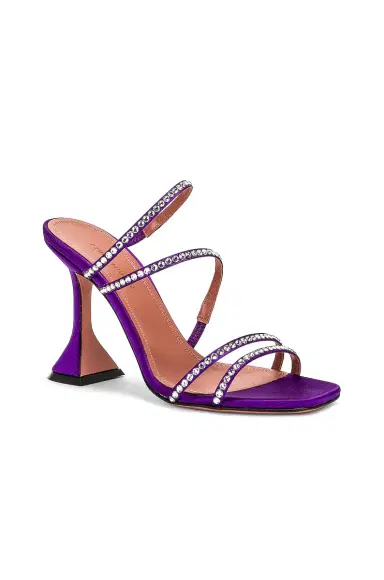 Amina Muaddi Naima Crystal Satin Mule | Thumbnail 2 Amina Muaddi Naima Crystal Satin Mule | Thumbnail 2