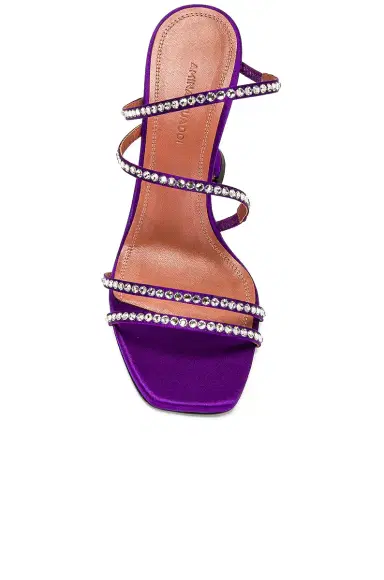 Amina Muaddi Naima Crystal Satin Mule | Thumbnail 4 Amina Muaddi Naima Crystal Satin Mule | Thumbnail 4