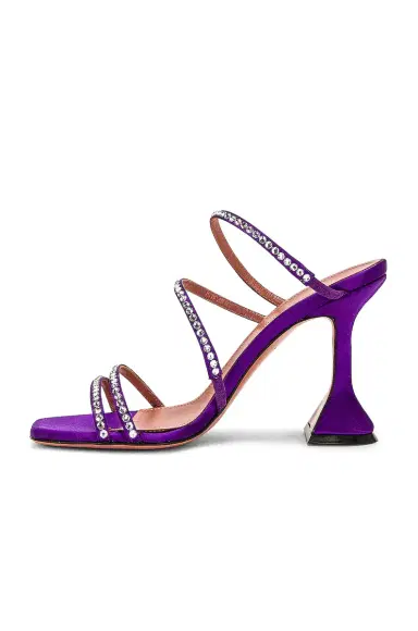 Amina Muaddi Naima Crystal Satin Mule | Thumbnail 5 Amina Muaddi Naima Crystal Satin Mule | Thumbnail 5