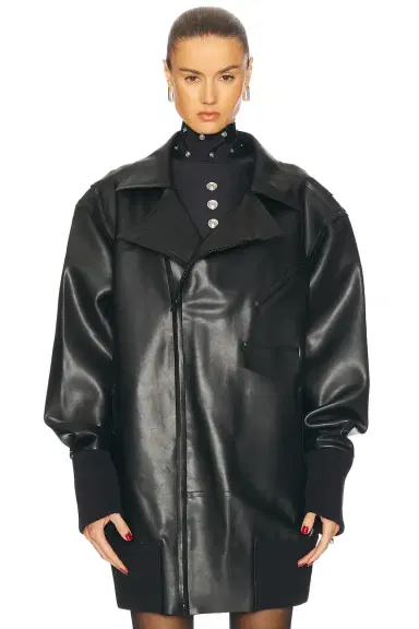 Norma Kamali Oversized Moto Jacket | Thumbnail 2 Norma Kamali Oversized Moto Jacket | Thumbnail 2