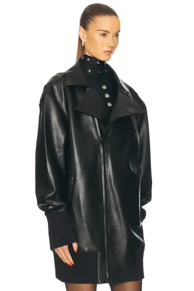 Norma Kamali Oversized Moto Jacket | Thumbnail 3 Norma Kamali Oversized Moto Jacket | Thumbnail 3