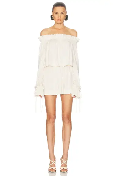 Saint Laurent Off The Shoulder Mini Dress | Thumbnail 2 Saint Laurent Off The Shoulder Mini Dress | Thumbnail 2