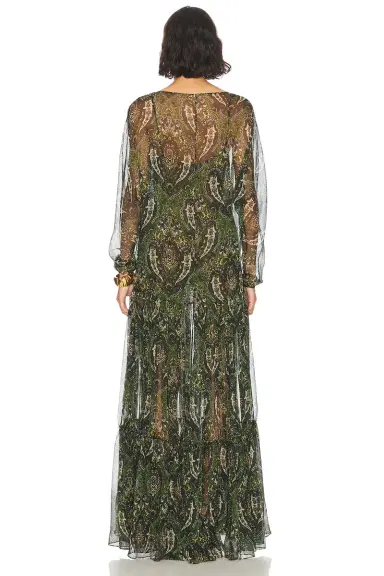 Saint Laurent Long Sleeve Maxi Dress | Thumbnail 3 Saint Laurent Long Sleeve Maxi Dress | Thumbnail 3