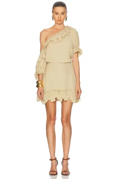 Saint Laurent One Shoulder Mini Dress | Thumbnail 2 Saint Laurent One Shoulder Mini Dress | Thumbnail 2