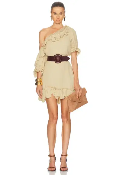 Saint Laurent One Shoulder Mini Dress | Thumbnail 1 Saint Laurent One Shoulder Mini Dress | Thumbnail 1