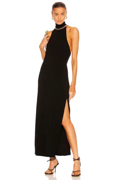 Norma Kamali x Lifestyle Halter Turtleneck Side Slit Gown | Thumbnail 1 Norma Kamali x Lifestyle Halter Turtleneck Side Slit Gown | Thumbnail 1