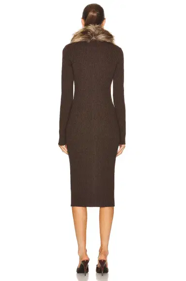 Saint Laurent Long Sleeve Midi Dress | Thumbnail 3 Saint Laurent Long Sleeve Midi Dress | Thumbnail 3