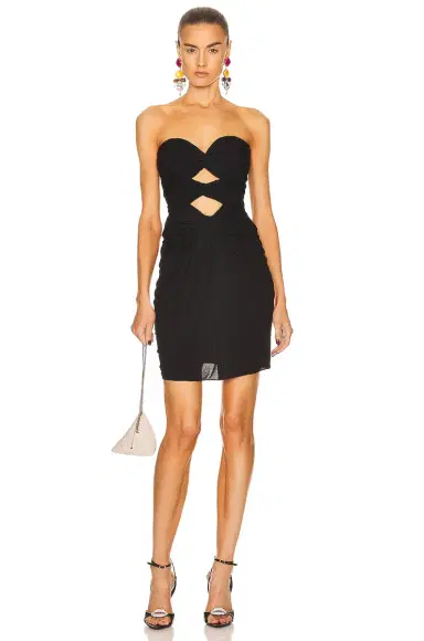 Saint Laurent Strapless Cutout Mini Dress | Thumbnail 1 Saint Laurent Strapless Cutout Mini Dress | Thumbnail 1