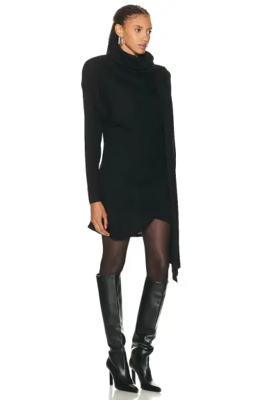Saint Laurent Hooded Draped Dress | Thumbnail 2 Saint Laurent Hooded Draped Dress | Thumbnail 2