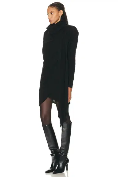 Saint Laurent Hooded Draped Dress | Thumbnail 3 Saint Laurent Hooded Draped Dress | Thumbnail 3