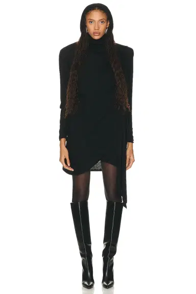 Saint Laurent Hooded Draped Dress | Thumbnail 5 Saint Laurent Hooded Draped Dress | Thumbnail 5