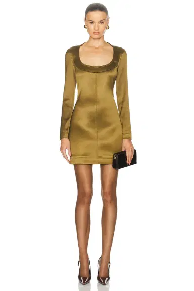 Saint Laurent Long Sleeve Mini Dress | Thumbnail 1 Saint Laurent Long Sleeve Mini Dress | Thumbnail 1