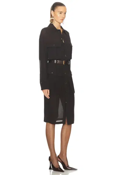 Saint Laurent Midi Shirt Dress | Thumbnail 2 Saint Laurent Midi Shirt Dress | Thumbnail 2