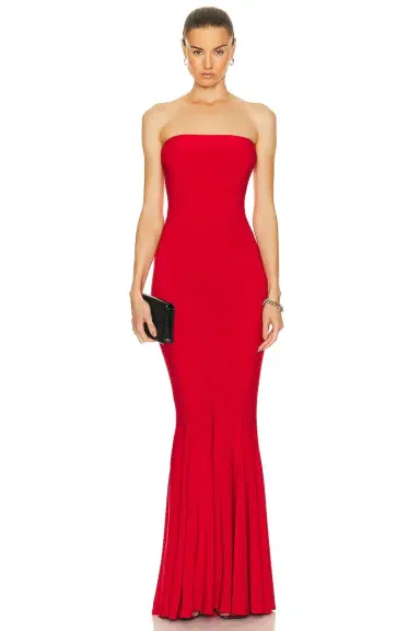Norma Kamali Strapless Fishtail Gown | Thumbnail 1 Norma Kamali Strapless Fishtail Gown | Thumbnail 1