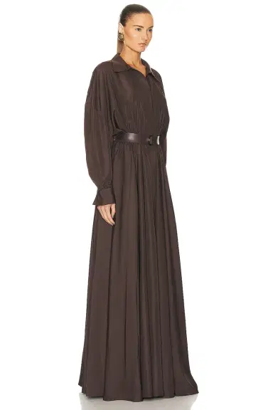 Norma Kamali Super Oversized Boyfriend Shirt Flared Gown | Thumbnail 2 Norma Kamali Super Oversized Boyfriend Shirt Flared Gown | Thumbnail 2