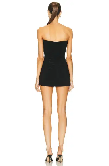 Norma Kamali Strapless Pickleball Mini Dress | Thumbnail 3 Norma Kamali Strapless Pickleball Mini Dress | Thumbnail 3