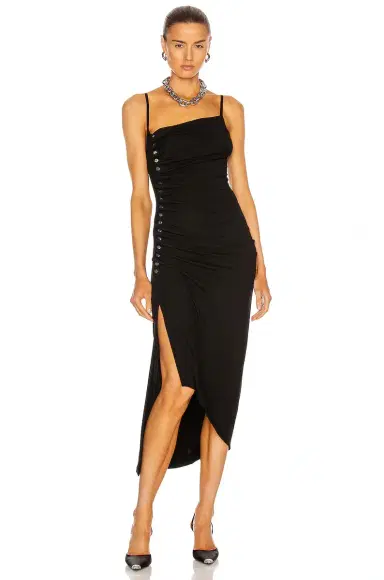 Rabanne Button Down Ruched Dress | Thumbnail 1 Rabanne Button Down Ruched Dress | Thumbnail 1