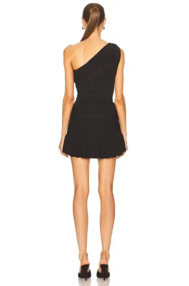 Norma Kamali One Shoulder Peasant Mini Dress | Thumbnail 4 Norma Kamali One Shoulder Peasant Mini Dress | Thumbnail 4