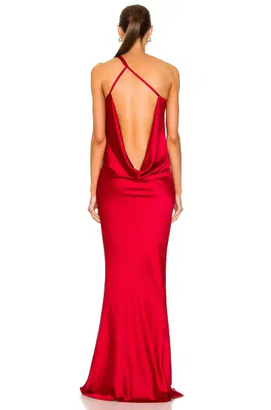 Norma Kamali One Shoulder Bias Gown | Thumbnail 4 Norma Kamali One Shoulder Bias Gown | Thumbnail 4