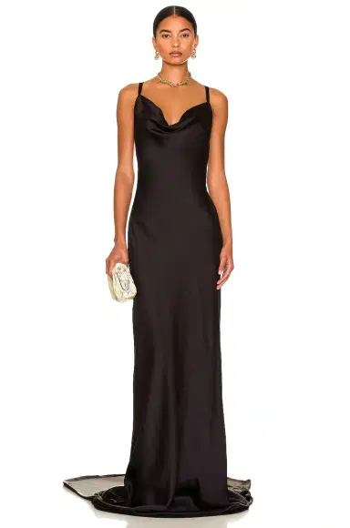 Norma Kamali Cross Back Bias Gown | Thumbnail 2 Norma Kamali Cross Back Bias Gown | Thumbnail 2