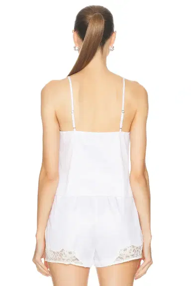 fleur du mal Lace Insert Poplin Cami | Thumbnail 3 fleur du mal Lace Insert Poplin Cami | Thumbnail 3