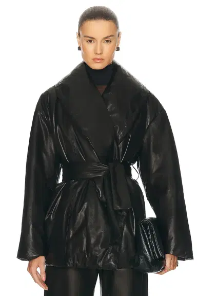 Nour Hammour Cora Leather Puffer Jacket | Thumbnail 1 Nour Hammour Cora Leather Puffer Jacket | Thumbnail 1