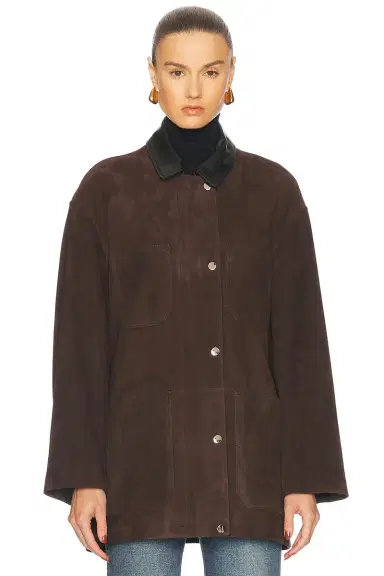 Nour Hammour Barn Modern Suede Jacket | Thumbnail 2 Nour Hammour Barn Modern Suede Jacket | Thumbnail 2