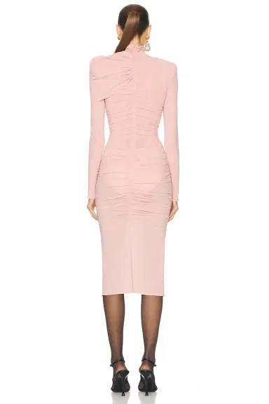 Magda Butrym Draped High Neck Midi Dress | Thumbnail 4 Magda Butrym Draped High Neck Midi Dress | Thumbnail 4