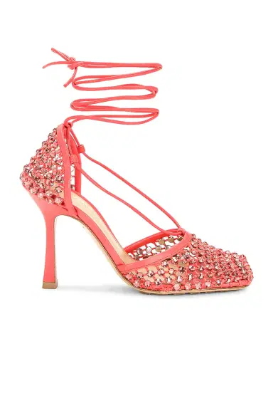 Bottega Veneta Web Sparkle Stretch Lace Up Sandals | Thumbnail 1 Bottega Veneta Web Sparkle Stretch Lace Up Sandals | Thumbnail 1