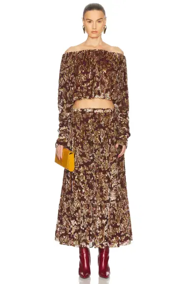 Saint Laurent High Waisted Midi Skirt | Thumbnail 5 Saint Laurent High Waisted Midi Skirt | Thumbnail 5
