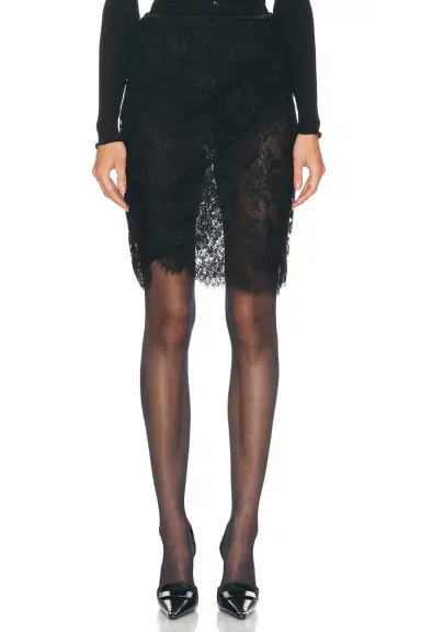 Saint Laurent Lace Wrap Skirt | Thumbnail 1 Saint Laurent Lace Wrap Skirt | Thumbnail 1