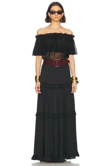 Saint Laurent Charmeuse Maxi Skirt | Thumbnail 5 Saint Laurent Charmeuse Maxi Skirt | Thumbnail 5