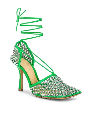 Bottega Veneta Sparkle Stretch Lace-Up Sandals | Thumbnail 2 Bottega Veneta Sparkle Stretch Lace-Up Sandals | Thumbnail 2
