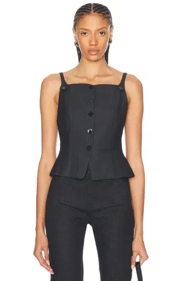 Ganni Suting Vest Top | Thumbnail 1 Ganni Suting Vest Top | Thumbnail 1