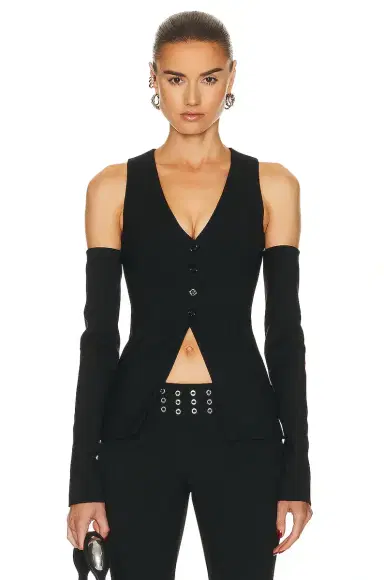 BLUMARINE Long Sleeve Gilet | Thumbnail 1 BLUMARINE Long Sleeve Gilet | Thumbnail 1